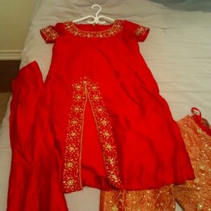 Red & Gold Salwar Indian Wear
